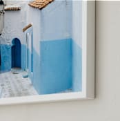"The Neighborhood" - Art Print in Moroccan Blue by Annie Montgomery - Frame Close-up
