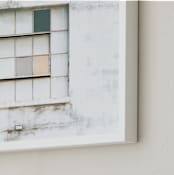 "Industrial Window" - Art Print in distressed white by Kamala Nahas - Frame Close-up