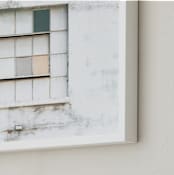 "Industrial Window" - Art Print in distressed white by Kamala Nahas - Frame Close-up