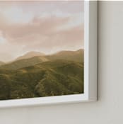 "Hazy Mountain High" - Art Print in Green Hills by Emmy Hagen - Frame Close-up