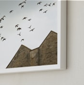 "Lost in Flight" - Art Print in Overcast Gray by Margaret Edith - Frame Close-up