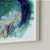 "No Place Like Home" - Art Print in Viridian Green by Denise Wong - Frame Close-up