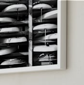 "Hood River Boards" - Art Print in Black & White by Shari Margolin - Frame Close-up