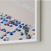"Umbrella Club" - Art Print in Deep Blue by Caroline Mint - Frame Close-up