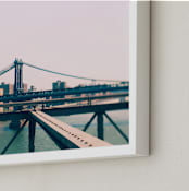 "Bridges Of New York #8" - Art Print in Pale Pink by ALICIA BOCK - Frame Close-up