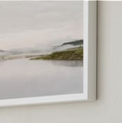 "Misty lake" - Art Print in autumn green by Kamala Nahas - Frame Close-up