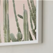 "Peachy Cactus Print" - Art Print in Peach by Wilder California - Frame Close-up