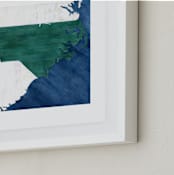 "North Carolina in Paint" - Art Print in North Carolina Green by Denise Wong - Frame Close-up
