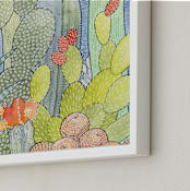 "Garden of Cacti 1" - Art Print in aloe green by Natalie Groves - Frame Close-up
