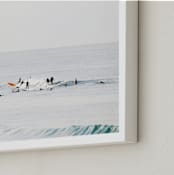 "Come On Baby Kick Them Daisies" - Art Print in Surfing Blues by Summer Strauch - Frame Close-up