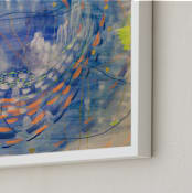 "Orbit" - Art Print in Cobalt Blue by Denise Wong - Frame Close-up