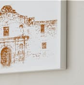 "The Alamo" - Art Print in Rust by Paul Berthelot - Frame Close-up