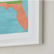 "Florida in Paint" - Art Print in Florida Orange by Denise Wong - Frame Close-up