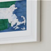 "Massachusetts in Paint" - Art Print in Massachusetts Blue by Denise Wong - Frame Close-up