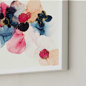 "Bloom Mixer" - Art Print in Sapphire Blue by Three Kisses Studio - Frame Close-up