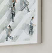 "Rush Hour" - Art Print in city blue by Lulaloo - Frame Close-up