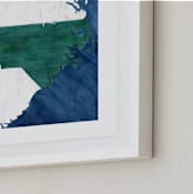 "North Carolina in Paint" - Art Print in North Carolina Green by Denise Wong - Frame Close-up