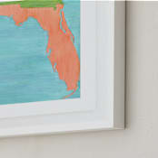 "Florida in Paint" - Art Print in Florida Orange by Denise Wong - Frame Close-up
