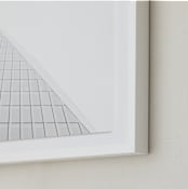 "Pyramid Building" - Art Print in Grey by Anna Western - Frame Close-up