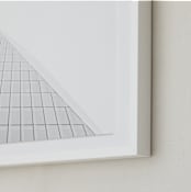 "Pyramid Building" - Art Print in Grey by Anna Western - Frame Close-up