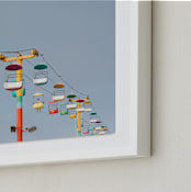 "Boardwalk Brights" - Art Print in Sky Blue by Janel Galvez - Frame Close-up