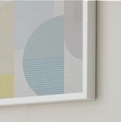 "Hustle Bustle" - Art Print in Neutral Natural by Jennifer Morehead - Frame Close-up
