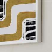 "Skip Waves" - Art Print in Vintage gold by Bethania Lima - Frame Close-up