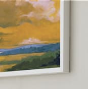 "Orange Lake" - Art Print in Bold Orange by Stephanie Goos Johnson - Frame Close-up