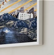 "San Luis Collage" - Art Print in Fremont Fuschia by Kate Baird - Frame Close-up