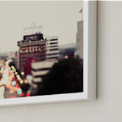 "Capitol Records at dusk" - Art Print in Sunset by Vera Mladenovic - Frame Close-up