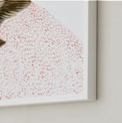"Soaring Bird" - Art Print in Soft Rose by Eve Schultz - Frame Close-up