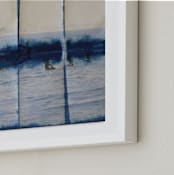"Waiting in Indigo" - Art Print in Indigo by Annie Seaton - Frame Close-up