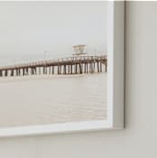 "Stormy Pier" - Art Print in sand by Kamala Nahas - Frame Close-up