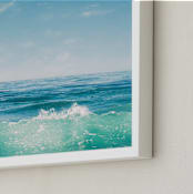 "Malibu Surf and Sky I" - Art Print in Fresh Blue by Kamala Nahas - Frame Close-up
