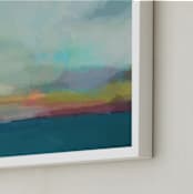 "Morning Walk II" - Art Print in Teal by AlisonJerry - Frame Close-up