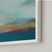 "Morning Walk II" - Art Print in Teal by AlisonJerry - Frame Close-up
