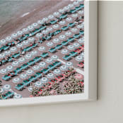 "Spiaggia Grande" - Art Print in Cyan by Heather Loriece - Frame Close-up