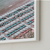 "Spiaggia Grande" - Art Print in Cyan by Heather Loriece - Frame Close-up