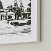 "House: Custom Print with Text" - Custom Print in Olive Shadow by Minted - Frame Close-up