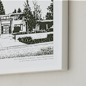 "House: Custom Print with Text" - Custom Print in Olive Shadow by Minted - Frame Close-up