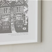 "House: Landscape Custom Letterpress Print" - Custom Letterpress Print in Warm Gray by Minted - Frame Close-up