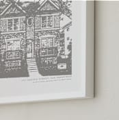"House: Landscape Custom Letterpress Print" - Custom Letterpress Print in Warm Gray by Minted - Frame Close-up