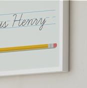 "The Write Stuff" - Personalized Art Print in Mint by Sarah Cohn - Frame Close-up