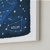 "Constellations" - Personalized Art Print in Midnight Blue by Morgan Kendall - Frame Close-up