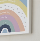 "Personalized Rainbow" - Personalized Art Print in Sunshine by Lindsay Kelly Art - Frame Close-up