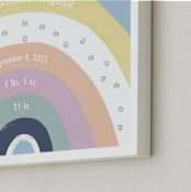 "Personalized Rainbow" - Personalized Art Print in Sunshine by Lindsay Kelly Art - Frame Close-up