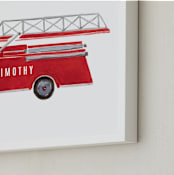 "Vintage FireTruck" - Personalized Art Print in Flame by frau brandt - Frame Close-up