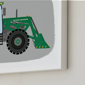 "Front End Loader Tractor" - Personalized Art Print in Field by Rebecca Marchese - Frame Close-up