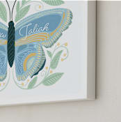 "Flutter & Fly" - Personalized Art Print in Sun and Sky by Blue Ombre co - Frame Close-up