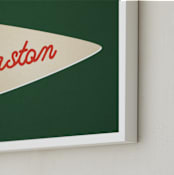 "Proud Pennant" - Personalized Art Print in Forest by Amy Kross - Frame Close-up